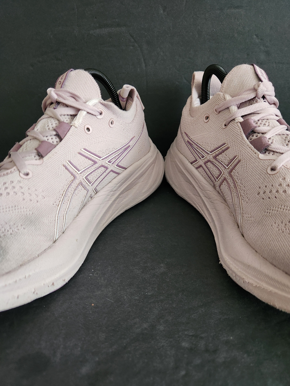 ASICS Women's Light Pink Knit Running Shoes - Picture 6 of 8